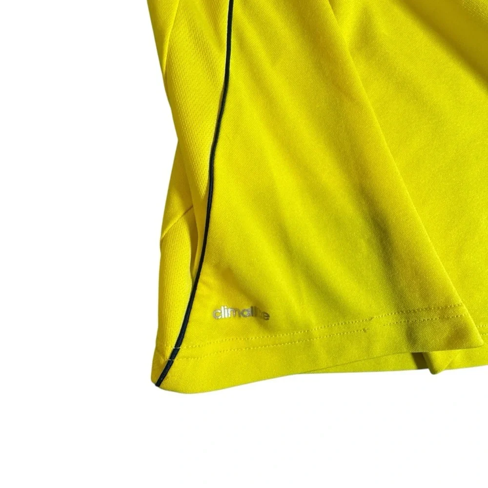 Adidas Climalite Shirt Mens Medium Yellow Athletic Tee Soccer Training